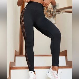 New* Yoga Sxy Yoga Leggings Seamless Super Elastic Sports Tights Fishnet Insert